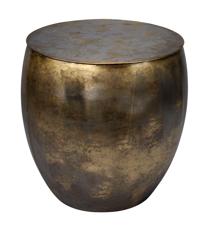 Ares Iron Side Table, Antique Brass