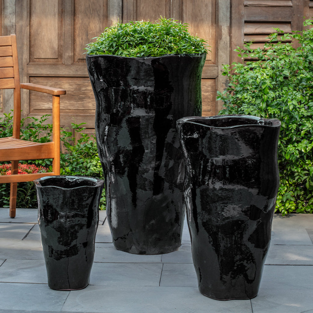 Foxglove Tall Glazed Planter – Set of 3