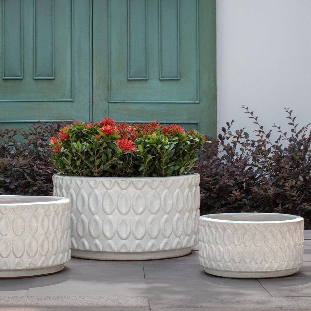 antique white planters