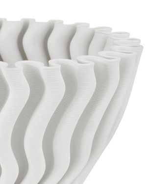 Ripple White Vase