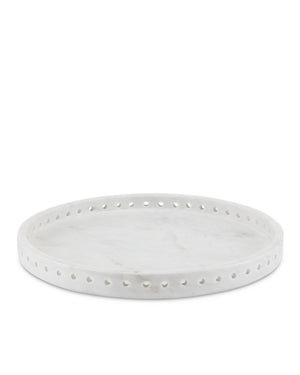Freya Large White Marble Tray