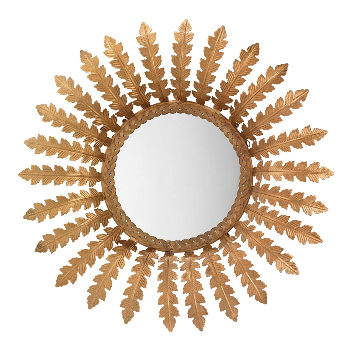 Elouise Metal Wall Mirror, Antique Brass