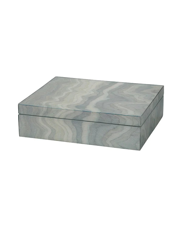 Elevation Decorative Box, Pale Blue Lacquer