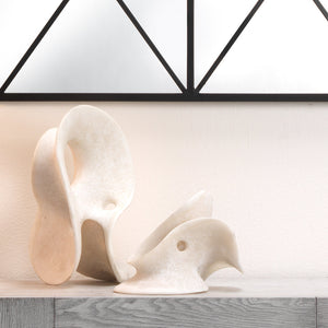 Amorphous Resin Decorative Table Object, White