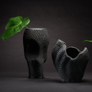 Eclipse Porcelain Decorative Vase, Black