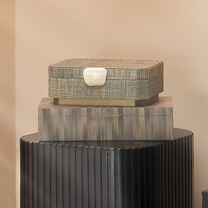 Eden Raffia Decorative Box, Grey