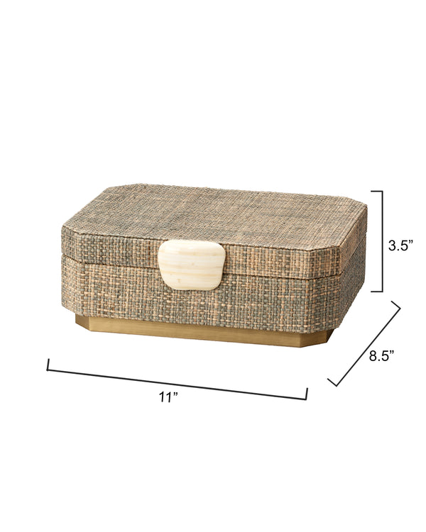 Eden Box - Grey Steel Raffia and Ivory Bone - Scenario Home