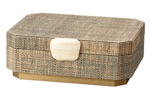 Eden Box - Grey Steel Raffia and Ivory Bone