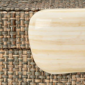 Eden Box - Grey Steel Raffia and Ivory Bone