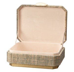 Eden Box - Grey Steel Raffia and Ivory Bone