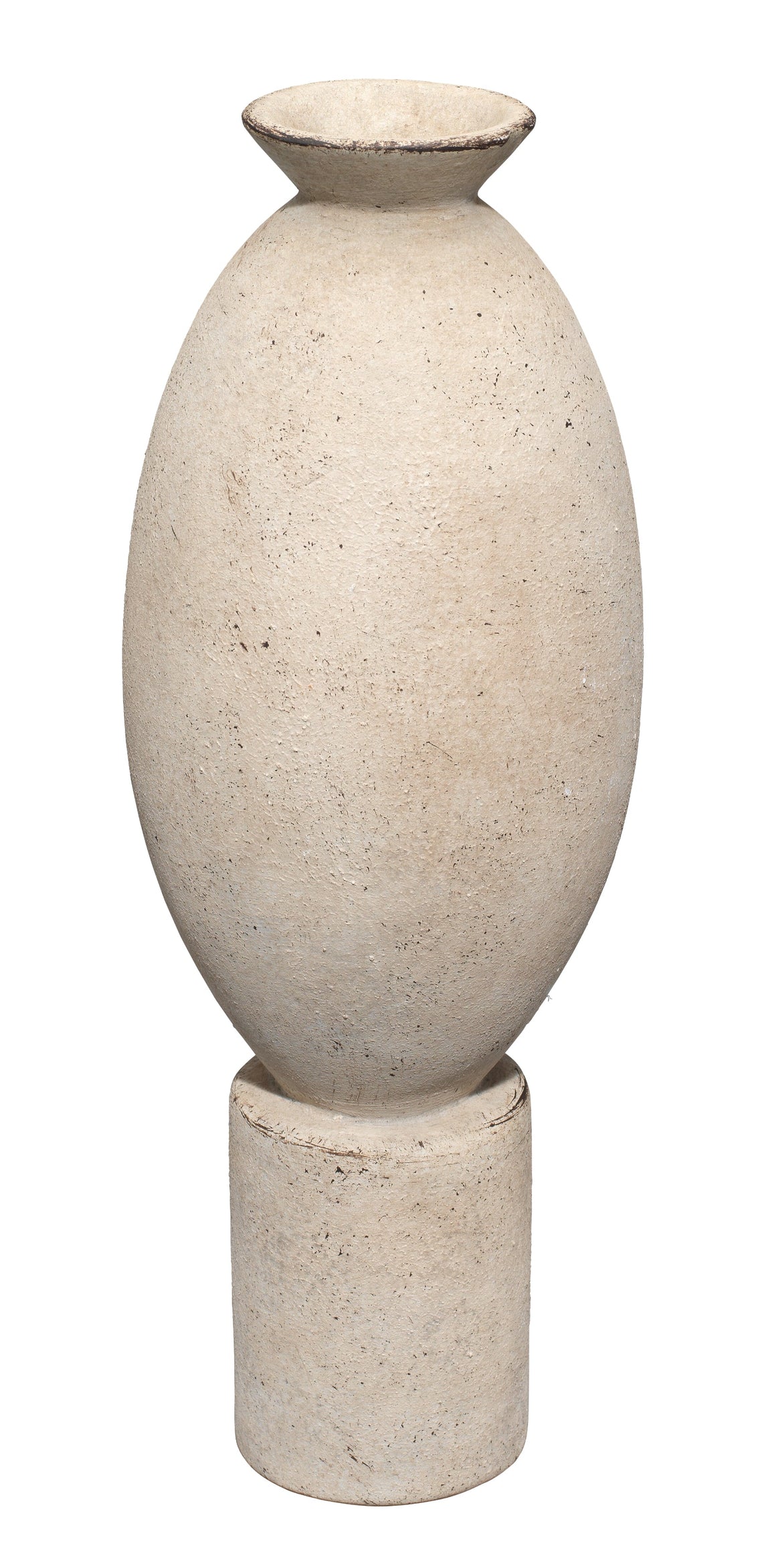 Elavated Ceramic Decorative Vase, Off White