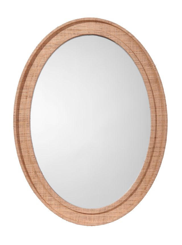 Valley Raffia Oval Wall Mirror, Natural