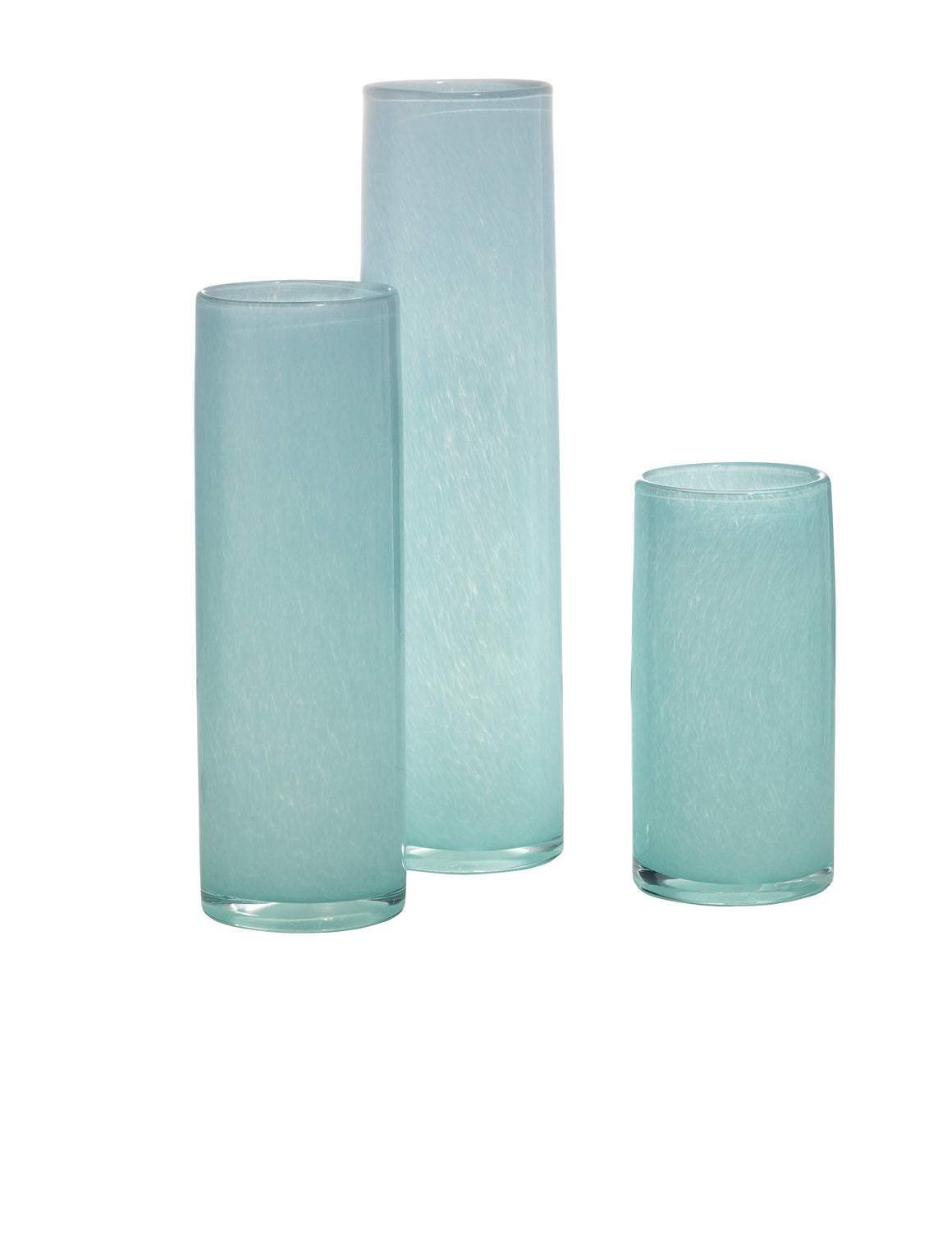 Gwendolyn Hand Blown Glass Vases (Set of 3), Blue
