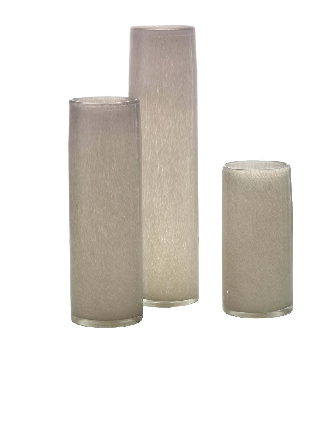 Gwendolyn Hand Blown Glass Vases (Set of 3), Grey