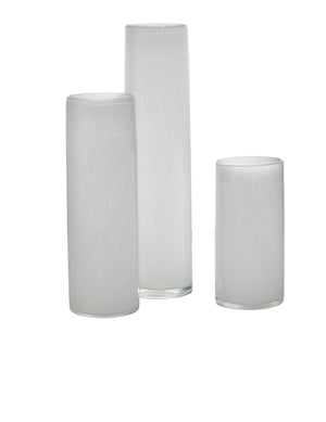 Gwendolyn Hand Blown Glass Vases (Set of 3), White