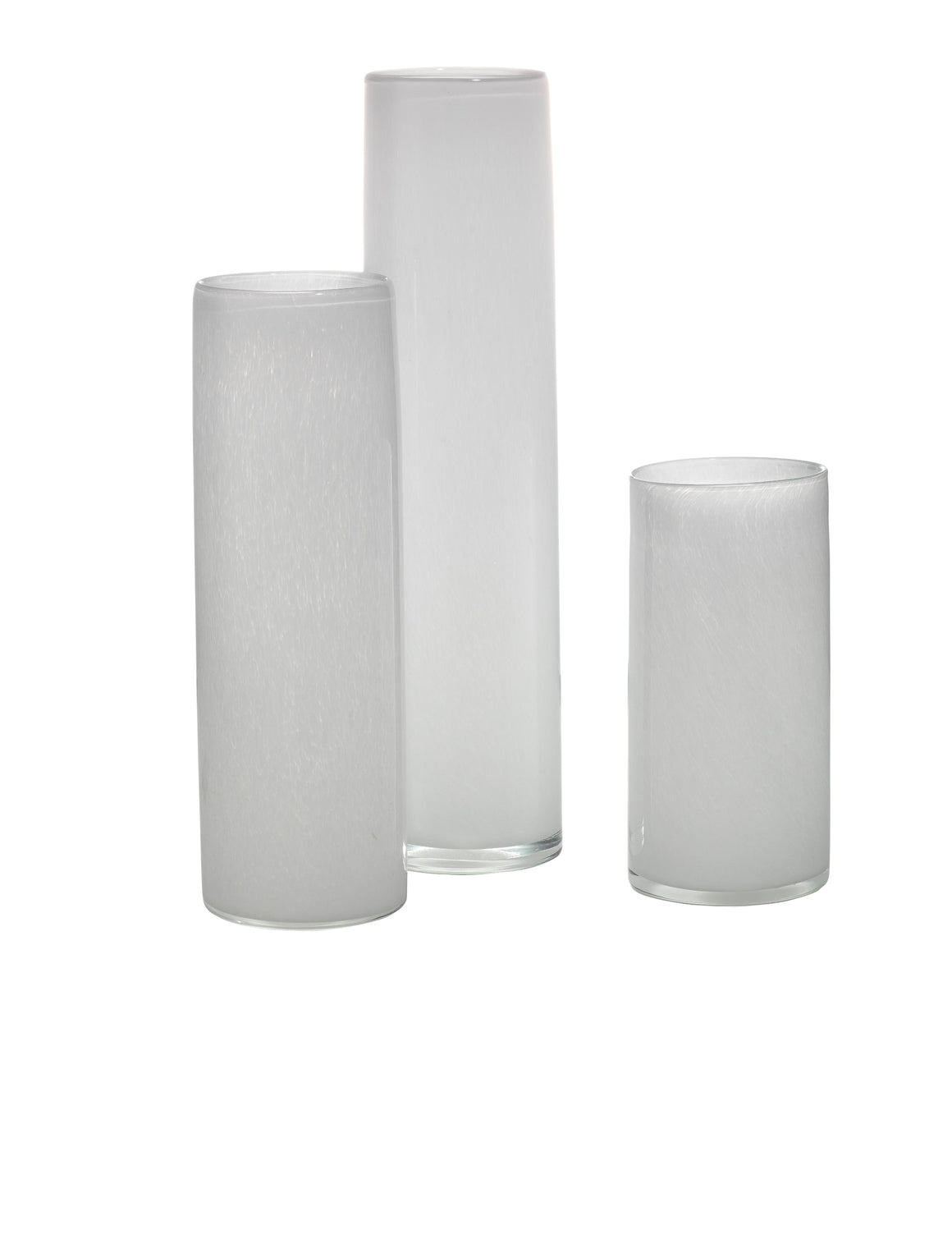 Gwendolyn Hand Blown Glass Vases (Set of 3), White