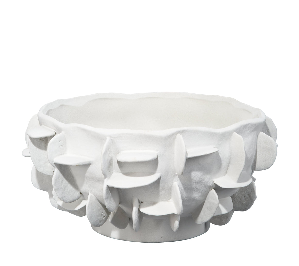 Helios Ceramic Decorative Bowl, White