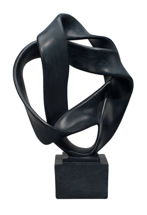 Intertwined Resin Decorative Table Object, Black