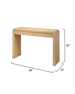 Montecito 2-Drawer Raffia Console Table