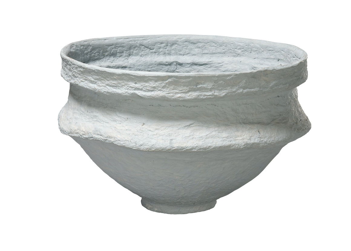 Landscape Cotton Mache Large Decorative Bowl, Blue