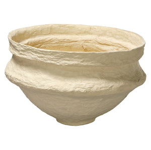 Landscape Cotton Mache Large Decorative Bowl, Cream