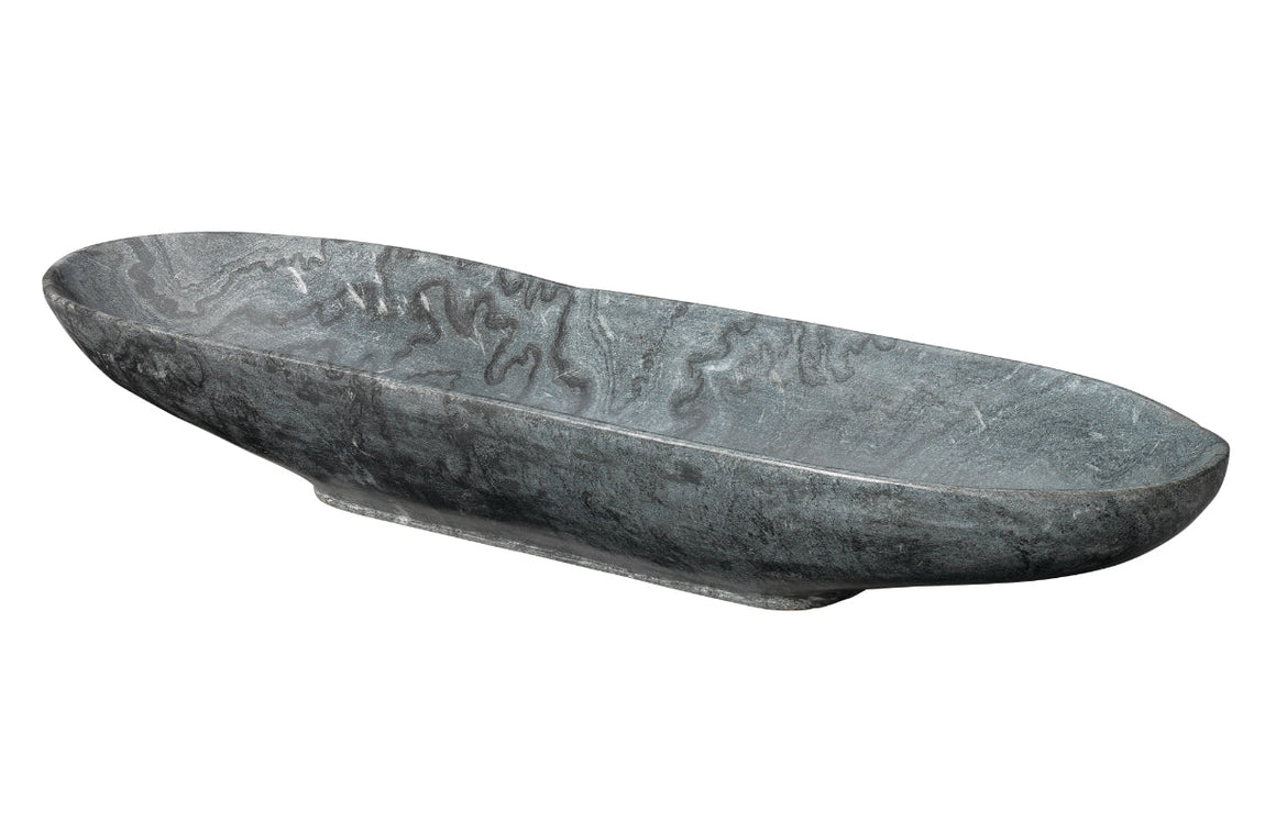 Long Oval Marble Bowl, Grey