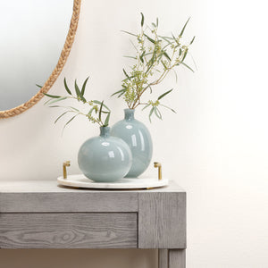 Minx Decorative Glass Vases (set of 2), Grey
