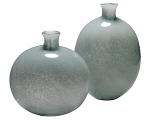 Minx Decorative Glass Vases (set of 2), Grey