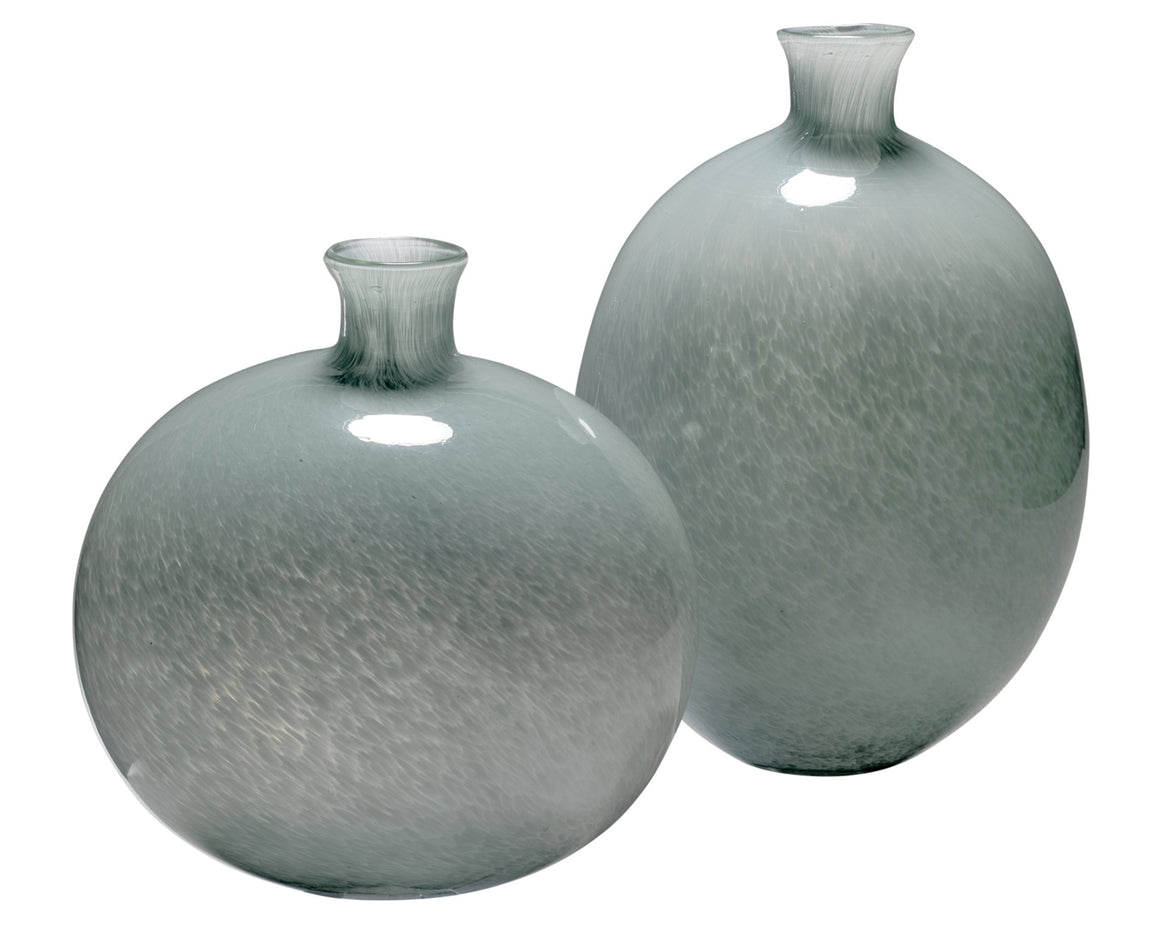 Minx Decorative Glass Vases (set of 2), Grey