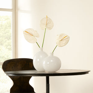 Minx Decorative Glass Vases (set of 2), White