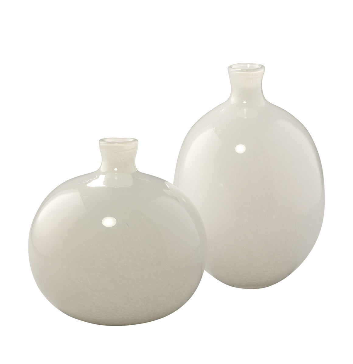 Minx Decorative Glass Vases (set of 2), White