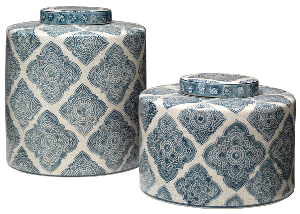 Oran Ceramic Decorative Canisters (Set of 2)