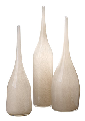 Pixie Decorative Glass Vases (set of 3), Grey
