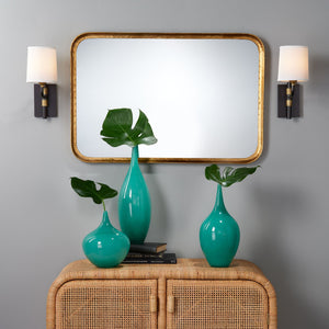 Principle Iron Rectangle Wall Mirror, Gold