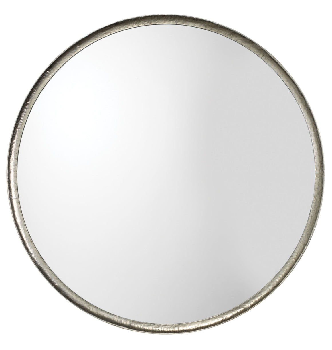 Refined Iron Round Wall Mirror, Silver