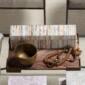 Roosevelt Blue Mother of Pearl Decorative Box, Large