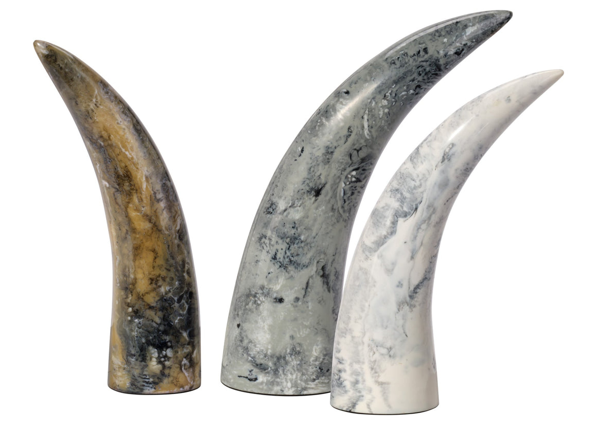 Variegated Horn Decorative Objects, Set of 3
