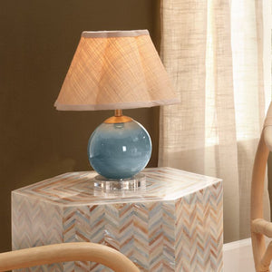 Dottie Blown Glass Table Lamp, Blue