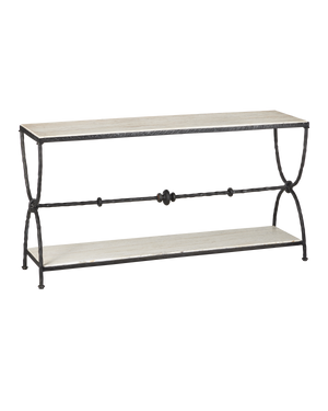 Agora White Travertine Console Table