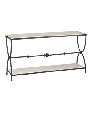 Agora White Travertine Console Table