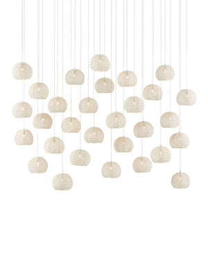 Piero White 30-Light Linear Multi-Drop Pendant