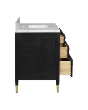 Verona 36" Black Vanity with Rectangular Undermount Sink
