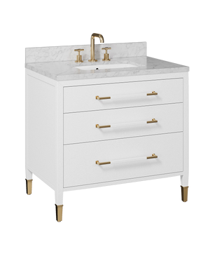 Verona 36" White Vanity with Rectangular Undermount Sink