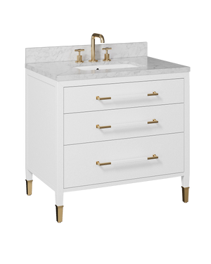Verona 36" White Vanity with Rectangular Undermount Sink