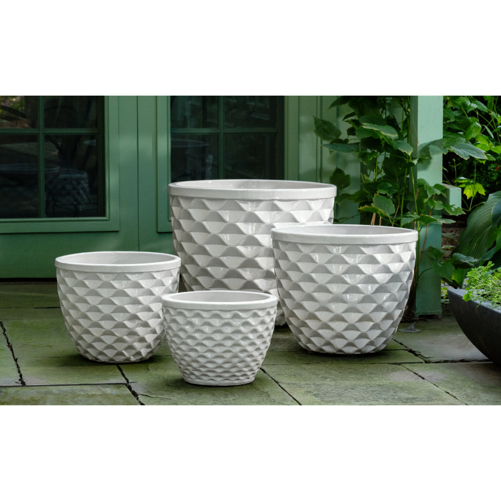 Coco Honeycomb Glazed Terra Cotta Planters – Set of 4