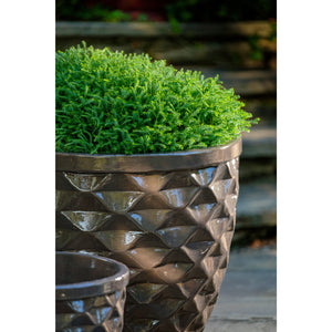 Fog Honeycomb Glazed Terra Cotta Planters – Set of 4