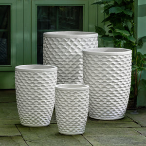 Coco Tall Honeycomb Terra Cotta Planters – Set of 4