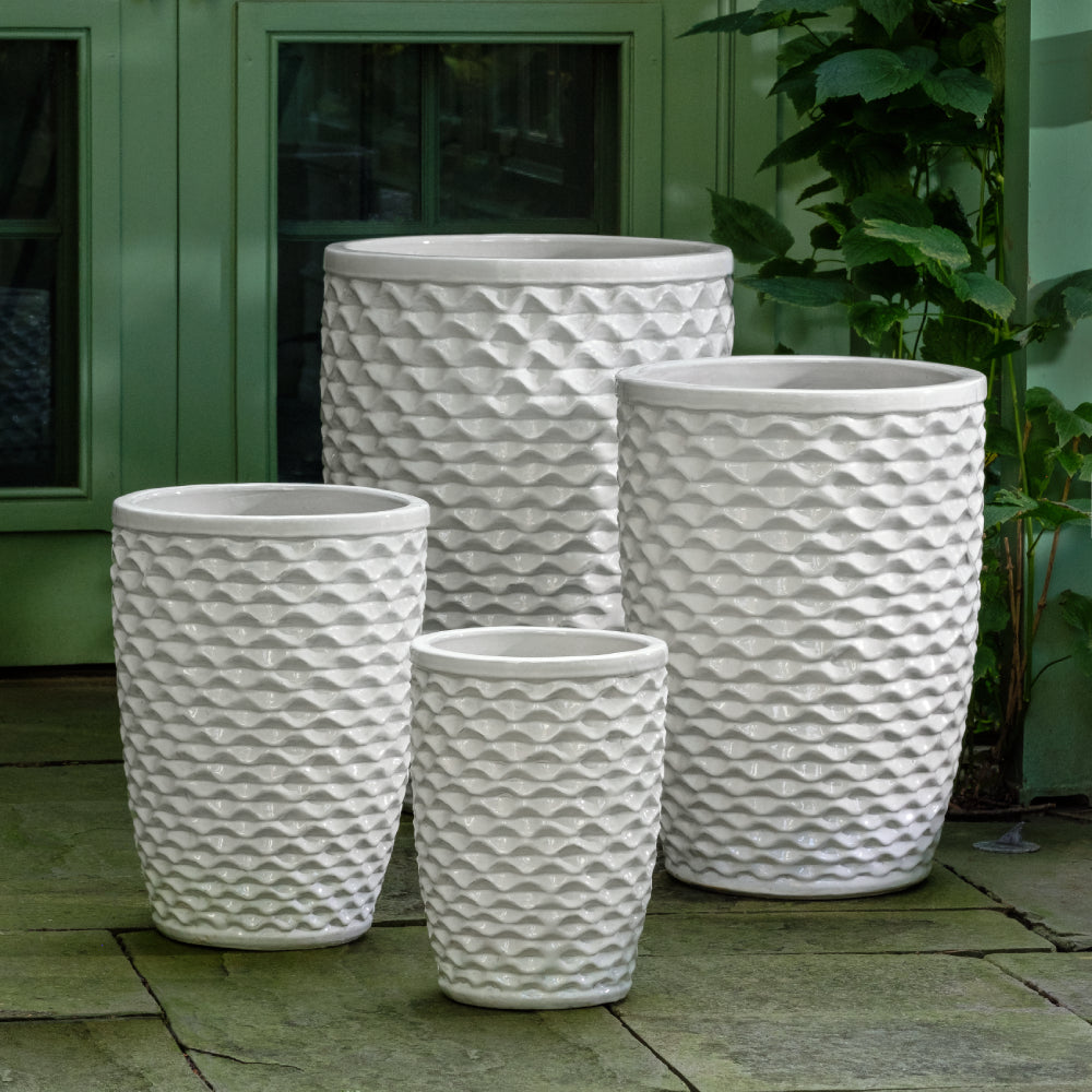 Coco Tall Honeycomb Terra Cotta Planters – Set of 4