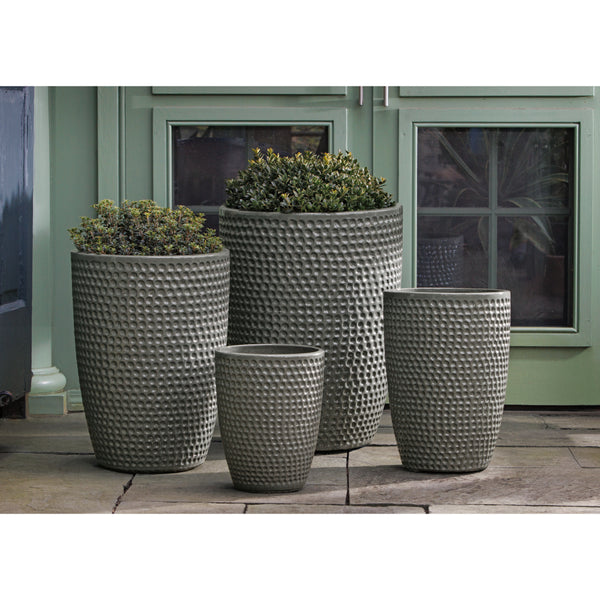 grey wicker plant pots outdoor Pewter Green Tall Terra Cotta Coin Pot Planters – Set of 4