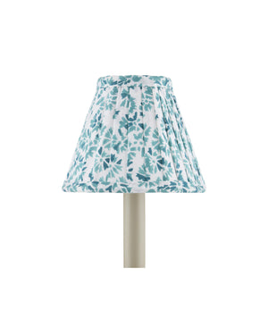 Block Print Green Pleated Chandelier Shade